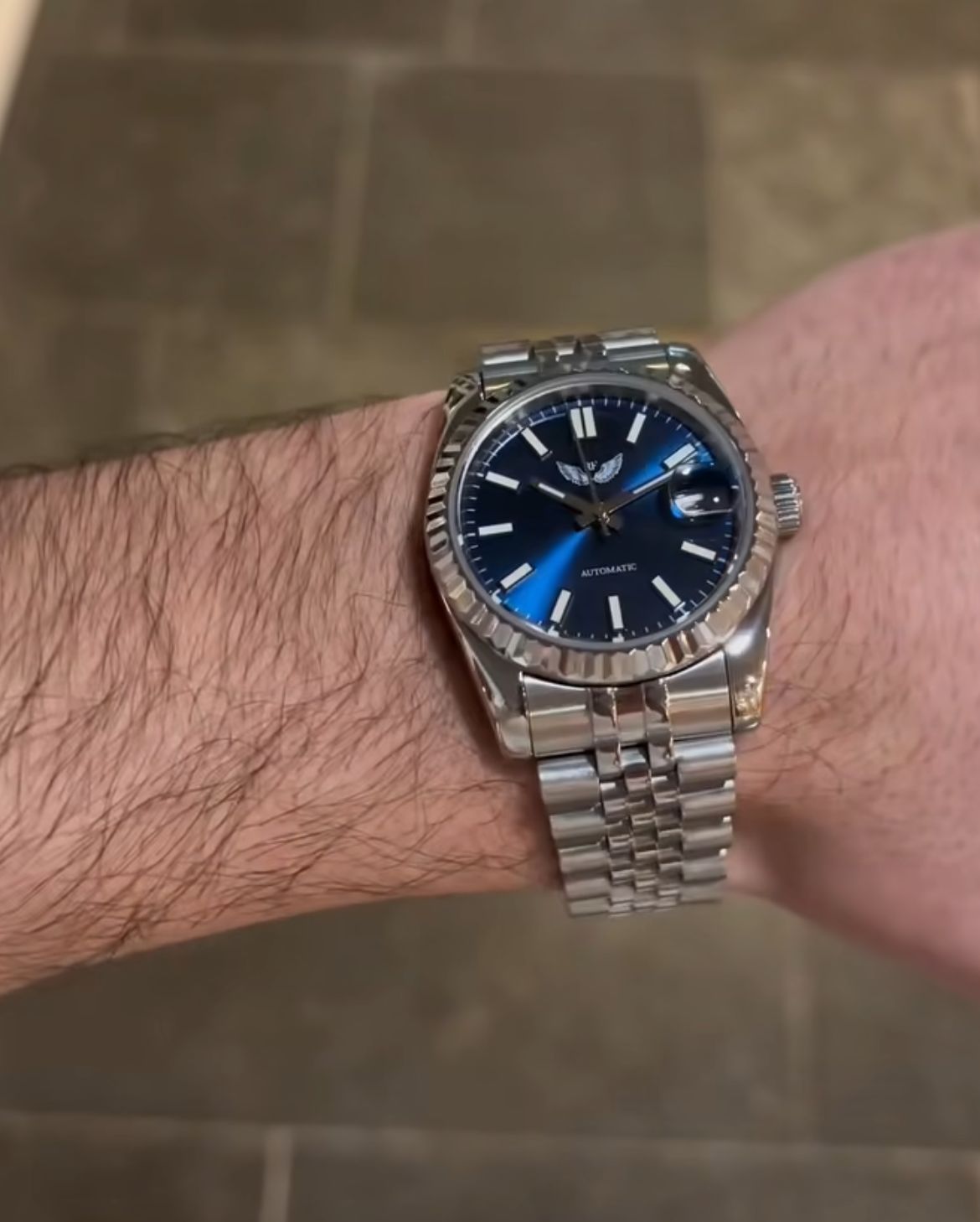 erkek kol saati blue dial