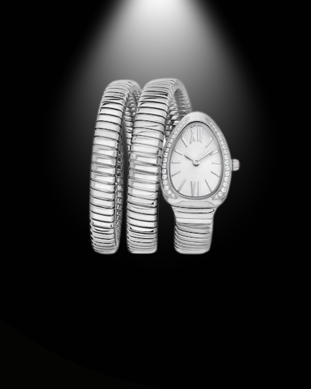 Bayan yılanlı saat Çelik gümüş