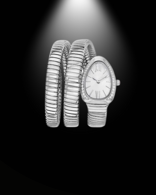 Bayan yılanlı saat Çelik gümüş