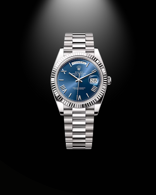 Roma rakam erkek kol saati gümüş içi mavi