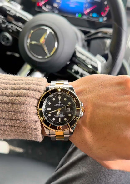 Erkek kol saati gold içi siyah