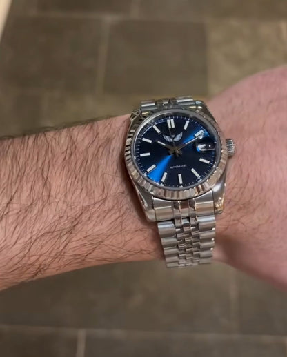 erkek kol saati blue dial